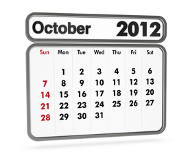 calendar 2012 - october month