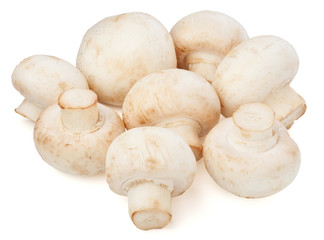 Fototapeta na wymiar Champignon mushrooms on white backround