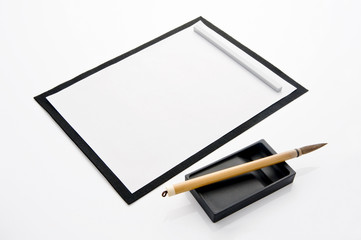 半紙と筆と硯の書道セット