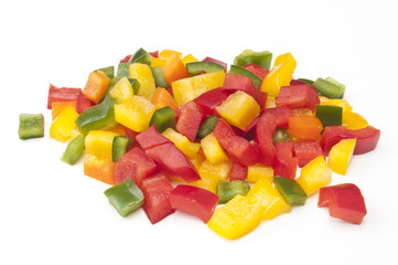 Coloured Peppers mixed & chopped up