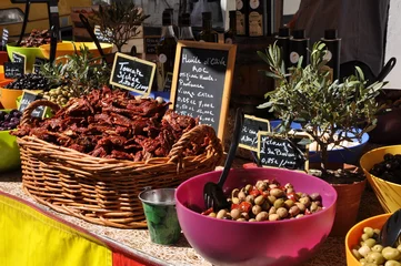 Deurstickers Marktstand Provence © Ella M. Klomann