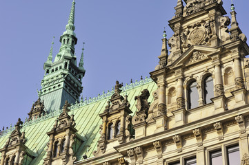 Fototapeta na wymiar Rathaus Hamburg 4