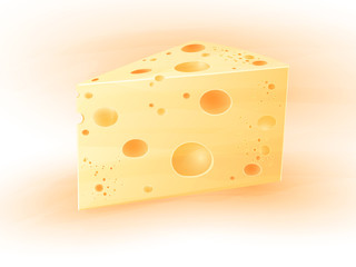 vector icon piece of cheese with holes. transparency, eps10
