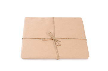 Envelope with mail isolated on white