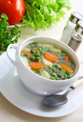 Soup with green peas.