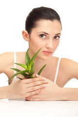 aloe and young woman
