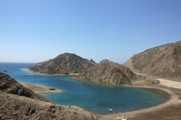 Blue lagoon at Red Sea coast in Sinai.