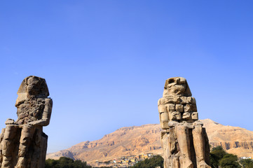 the Colossus of Memnon near Luxor in Egypt
