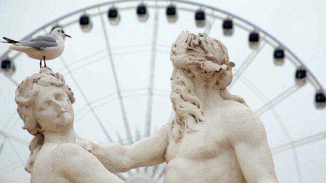 La Seine et la Marne with birds, Sculpture de Nicolas Coustou