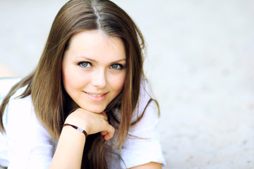 Portrait of a young smiling woman