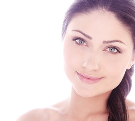 A beauty girl on the white background