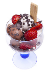 studio-shot of an ice cream bowl  isolated on white