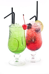 Cocktails red and green