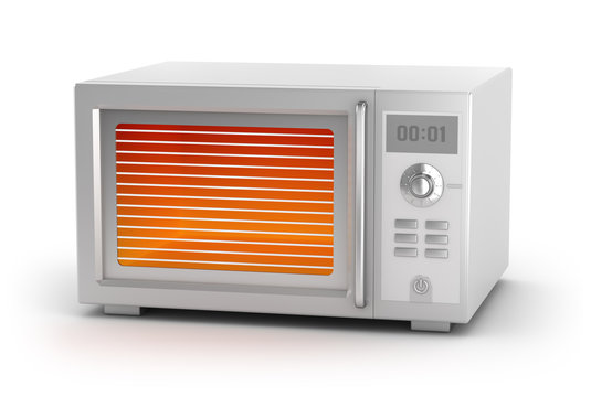 Microwave oven isolated on white. My own design