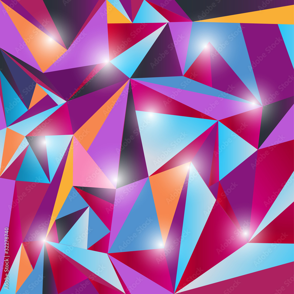 Wall mural multicolor triangle texture