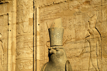 Temple at Edfu in Egypt which is dedicated to the God Horus © quasarphotos