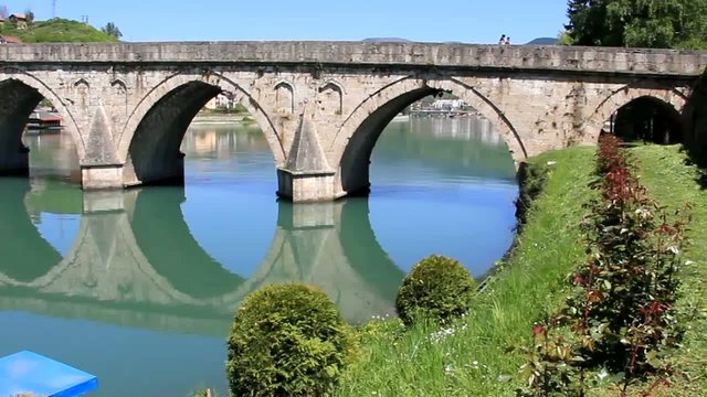 Alte Br&uuml;cke in Visegrad,Bosnien - Herzegowina,Video HD