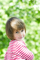 little girl on grass
