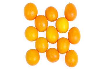 Group kumquat isolated on the white background