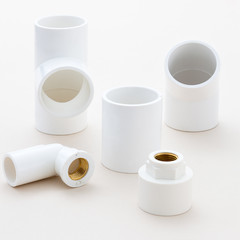 Group of PVC connection in studio