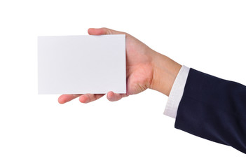 Business man's hand and a card