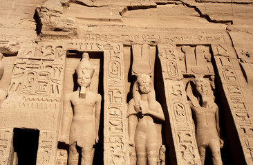 Temple of Nefertari dedicated to Hathor at Abu Simbel in Egypt