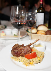 Rack of lamb with couscous