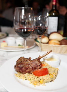 Rack of lamb with couscous