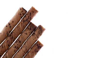 Chocolate Roll Isolated on White Background