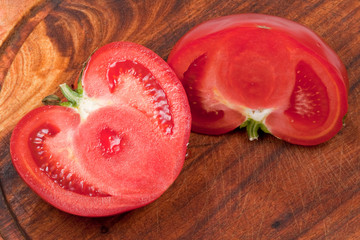 splited red tomato