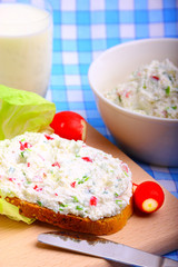 Delicious diet breakfast made from cottage cheese