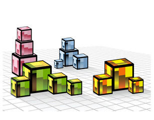 Obraz premium Colored cubes