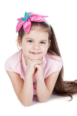 Beautiful young girl with long hair