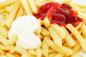 Pommes frites, Rot, Weiss