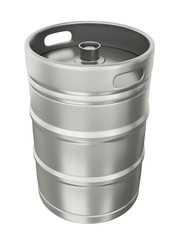Beer keg over white background