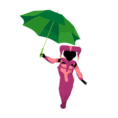 Female Tween Clown Illustration Silhouette © Kathy Gold