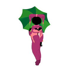 Female Tween Clown Illustration Silhouette © Kathy Gold