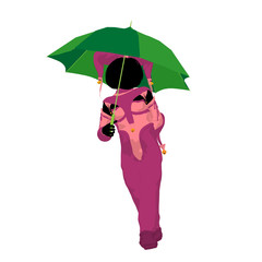 Female Tween Clown Illustration Silhouette © Kathy Gold