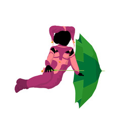 Female Tween Clown Illustration Silhouette