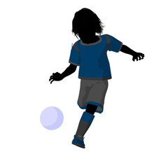 Fototapeta na wymiar Male Tween Soccer Player Illustration Silhouette