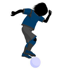 Fototapeta na wymiar Male Tween Soccer Player Illustration Silhouette