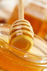 Honey with wood stick