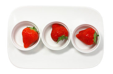 three fresh juicy strawberry
