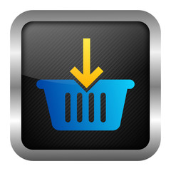 blue & yellow icon - shopping basket