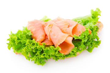 Smoked fish and fresh lettuce