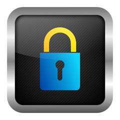blue & yellow icon - padlock
