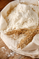 Whole flour with wheat ears