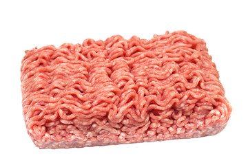 minced meat isolated on a white background