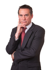 Frowning Angry Middle Age Business Man in Suit
