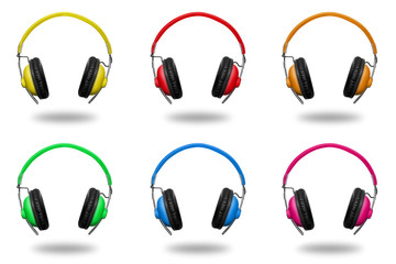 Kopfhörer bunt in verschiedenen Farben